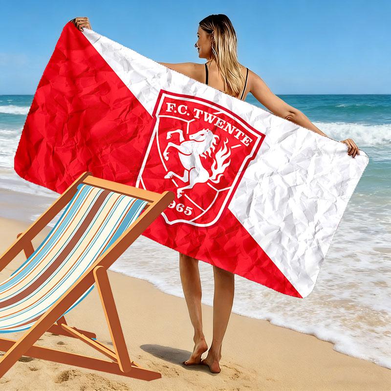 FC Twente Print Beach Towel, Large Soft Quick Dry Towel for Beach Camping Swimming
