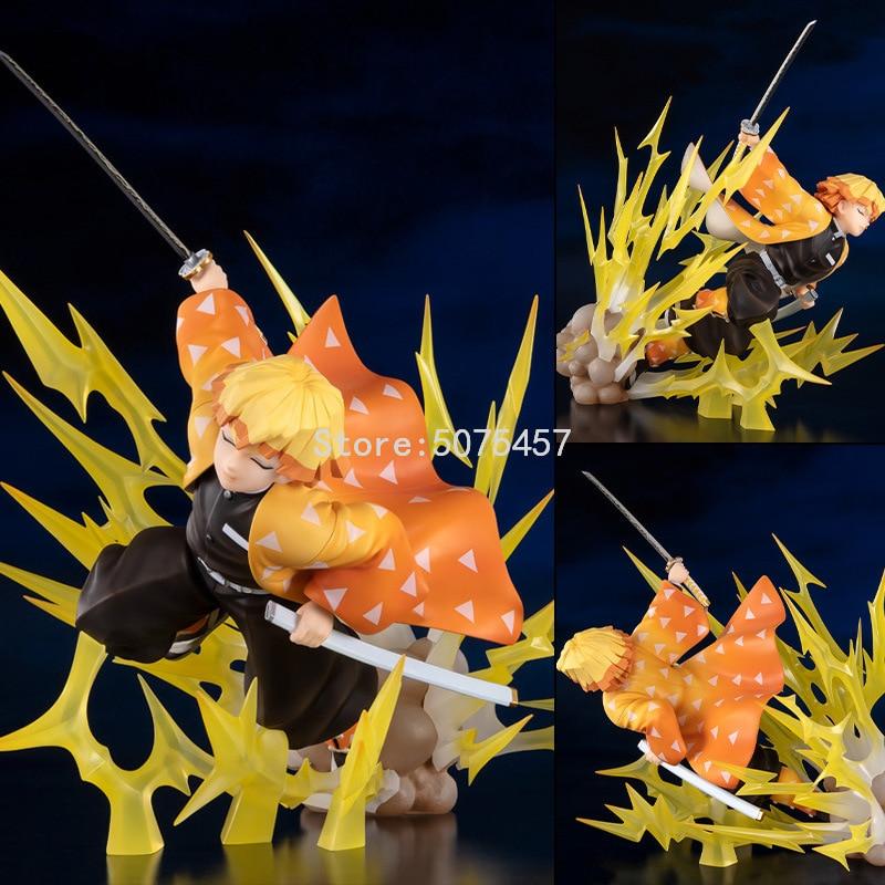 21cm Demon Slayer Anime Figure Kimetsu No Yaiba Agatsuma Zenitsu Action Figure Kamado Tanjirou Figurine Collectible Model Toys