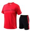 Mens Short Sleeve Sports Tee Gym Fitness Jogging Track Football Shirts Fashion Round Quick Dry Keep Cool Sets