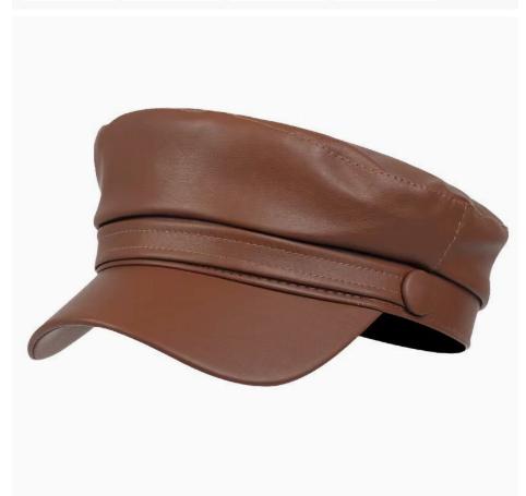 

Vintage Newsboy Cap Classic Baker Boy Hat Faux Leather Eight Panel Cabbie Hat Adjustable Fit for Men and Women One Size