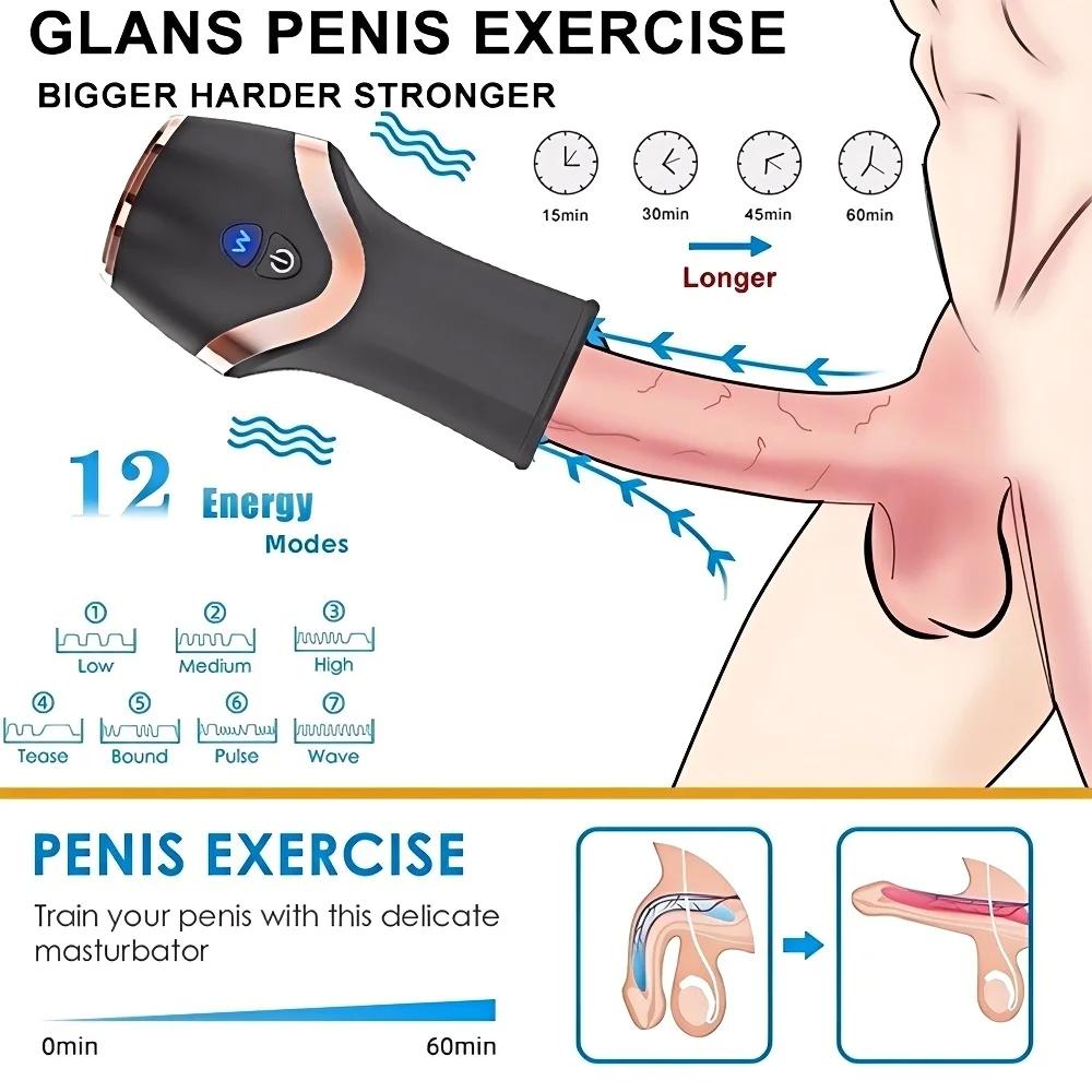 Fully Automatic Masturbation Toy 10 Mode Vacuum Suction Vibration Male Masturbator Turtle Head Trainer Male Adult Sex Toy