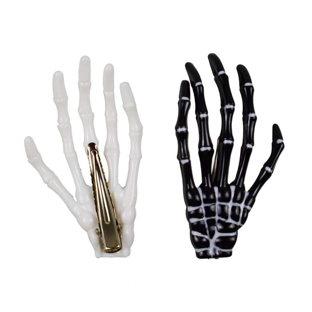 Harajuku Gothic Skull Hand Bone Hair Clip - Bloody Skull Grip