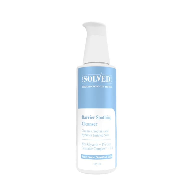 The Solved Skin Barrier Soothing Cleanser | Gentle, Non-Drying Face Wash for Sensitive Skin with Glycerin, Ceramides & Cica | 100ml (Pack of 1)