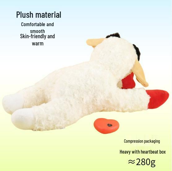Peluche de Latido de Corazón para Mascotas: Muñeco de Perro, Cachorro, Gato, Oso o Cordero para Aliviar la Ansiedad