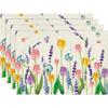 Spring & Summer Floral Linen Placemats – Heat-Resistant Fabric Table Mats for Home & Restaurant