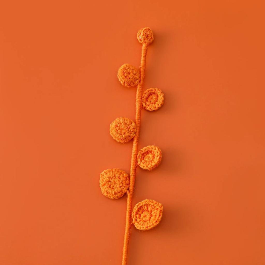 1pc Crochet Leaves Knitted Eucalyptus Leaves Handmade Knitting Plant Artificial Plant for Flower Vase Home Decor