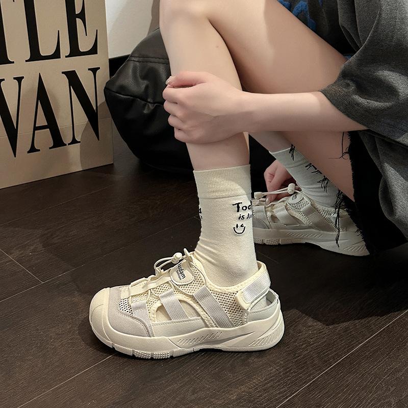 Campus style sports single shoes women's new summer mountaineering thick-soled mesh breathable and non-slip
