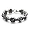 European and American Style, Domineering Hip-hop Style, Tiger Head Round Brand Titanium Steel Men's Bracelet