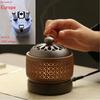Plug-in 110V/220V Electronic Incense Burner Ceramic Household Night Light Timing Adjustable Temperature Essential Oil Lamp
