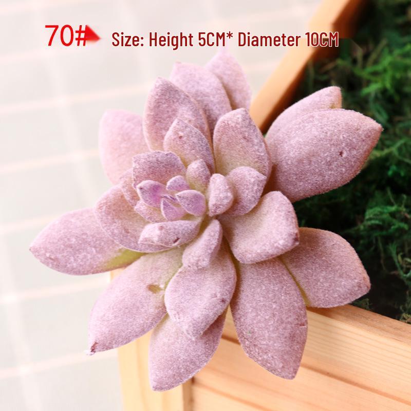 Realistic Flocked Succulents: Small Artificial Green Plant Wall Decor for Interiors