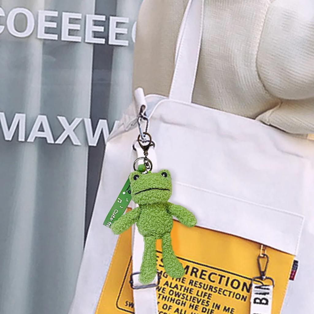 Mignonne Grenouille Poupée Kawaii Peluche Porte-clés Accessoires Kawaii Porte-clés pour Sacs à Dos Sacs Portefeuille Porte-clés de Voiture Cadeaux d'Anniversaire Noël