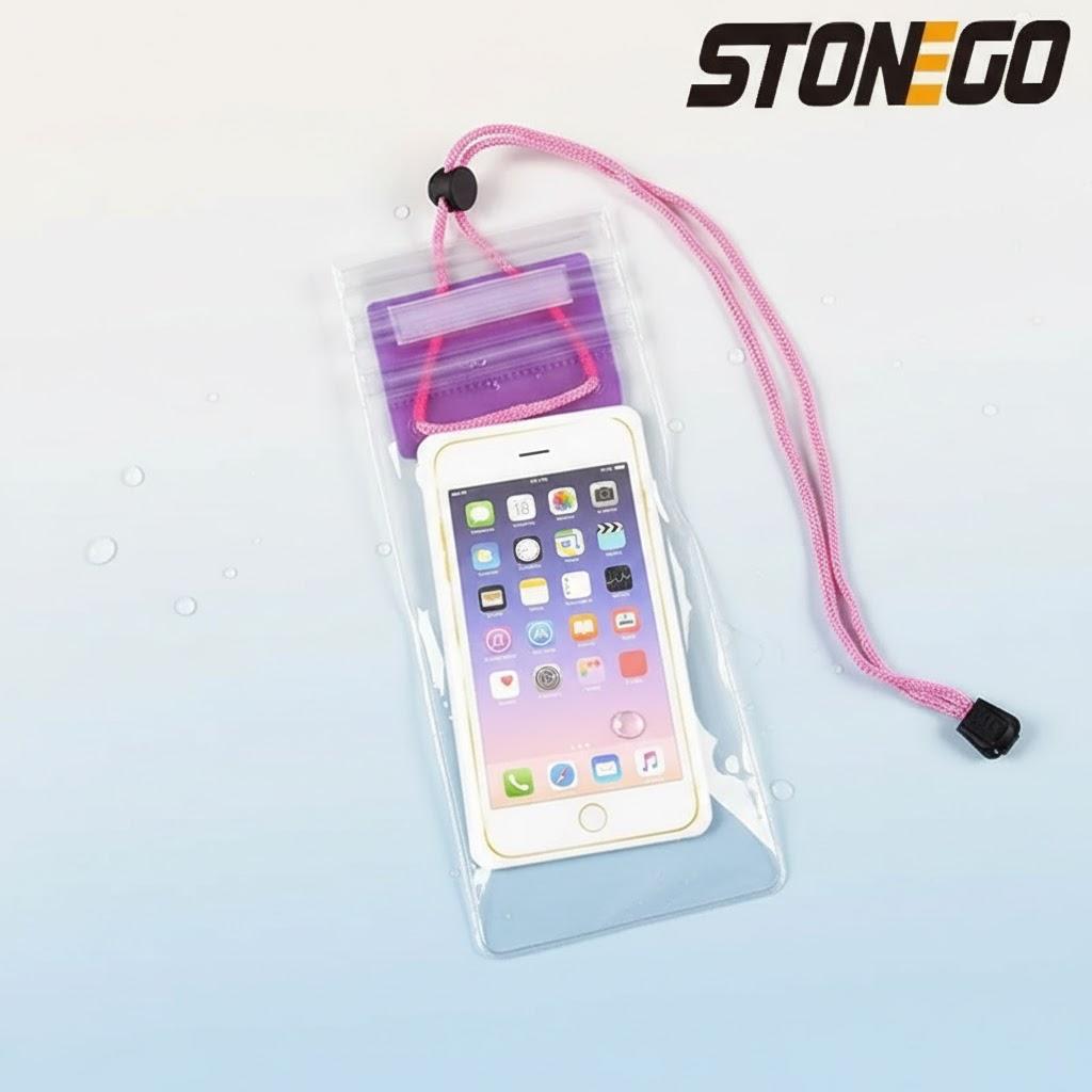 Touch Screen Compatible Waterproof Swimming Mobile Phone Case Transparent Protective Cover for Smartphones