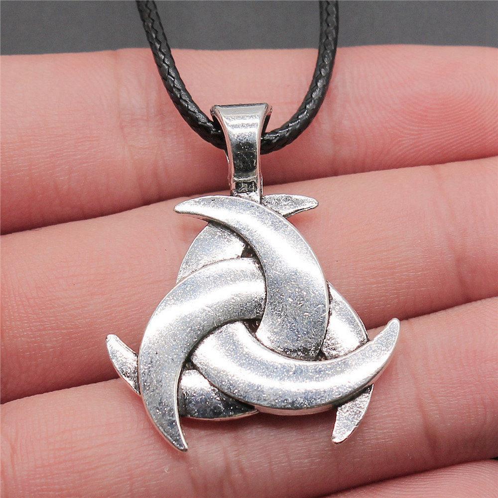 Hexagram Celtic Knot Mystical Amulet Pendant Antique Bronze Metal Couple Choker Necklace Hot Sale