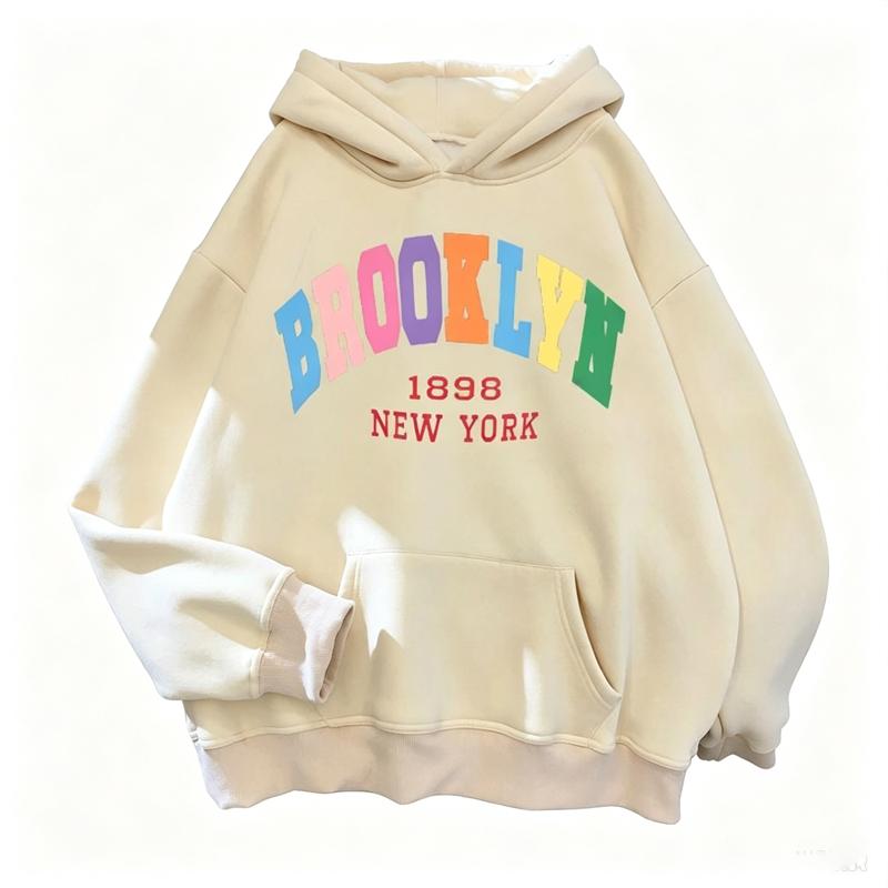 Spring Autumn Hoodies Printed Brooklyn Lette Streetwear Men Women Fashion Oversized Hoodie Tracksuits Unisex Clothing Coat