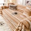Plush Sofa Cover High Quality Winter Thick Rabbit Fleece Universal Sofa Blanket Cozy Soft Sofa Protector