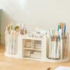Pen Holder with Drawer Desk Organizer Transparent Rotatable Design Large Capacity Pencil Pen Holder Storage Box
