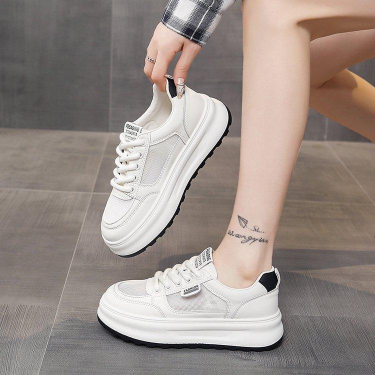 Thick-soled German Training Shoes Women's Spring and Summer 2025 New Mesh Breathable Little White Shoes Non-slip Sports and Leisure Board Shoes