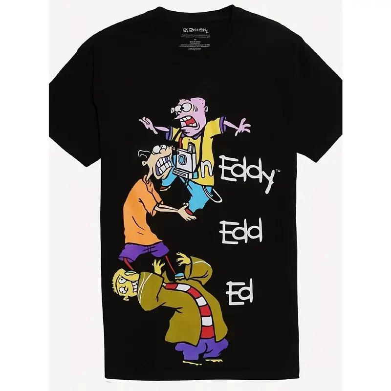 Men'S "Edd N Eddy Stack" Pattern T-and kids tshirt - Comfortable Cotton, Crew Neck