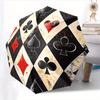 Automatic Folding Umbrella Playing Card Suits with a Diamond Grid Design. Portable Collapsible Design, Casual Outdoor Accessor