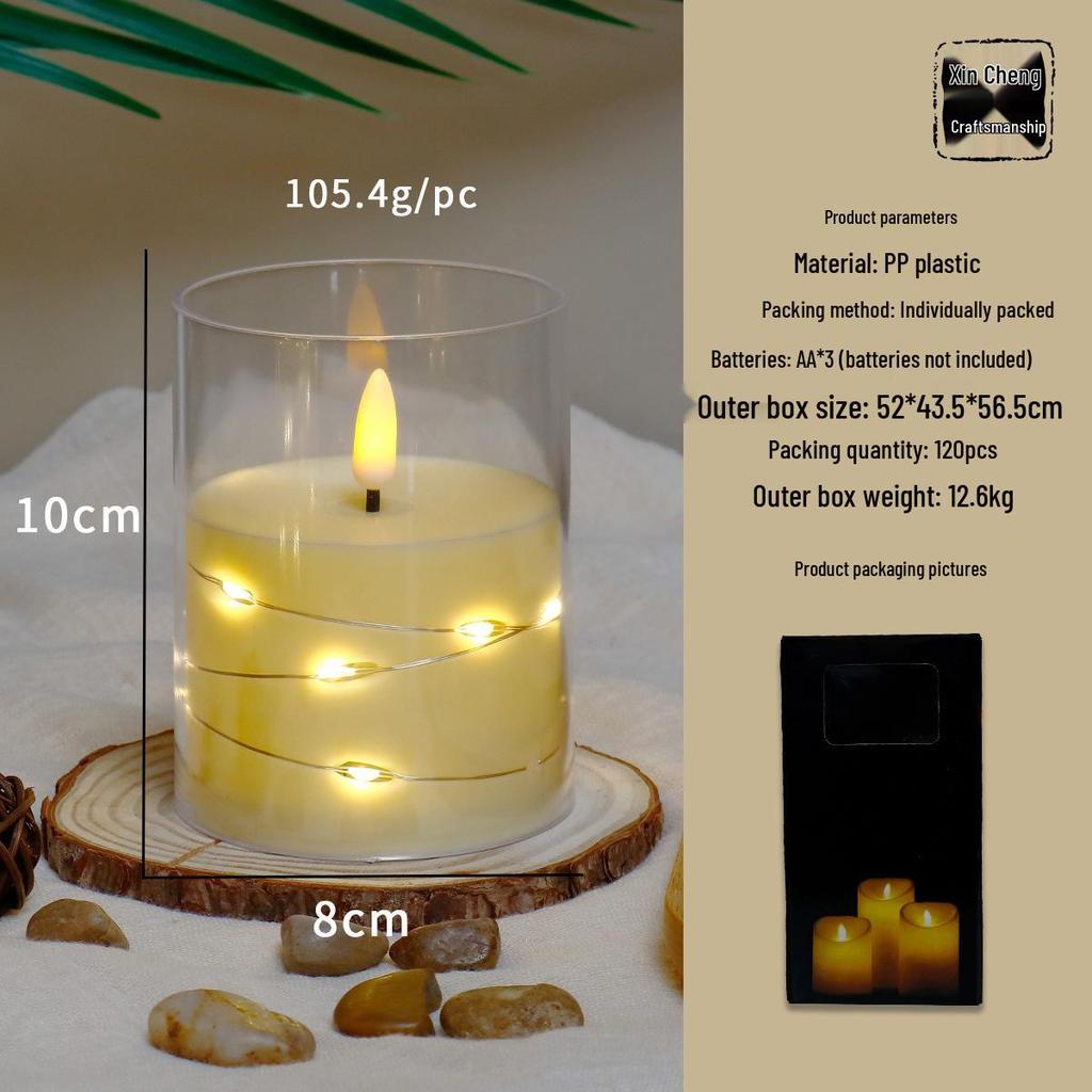 Remote-Control LED Candle String Lights - Acrylic Ornaments for Concerts, Birthdays, and Romantic Decor
