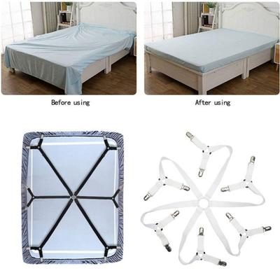 12 Clips Bed Sheet Clips Adjustable Fixing Strap Grippers Durable Mattress Buckle  Blankets