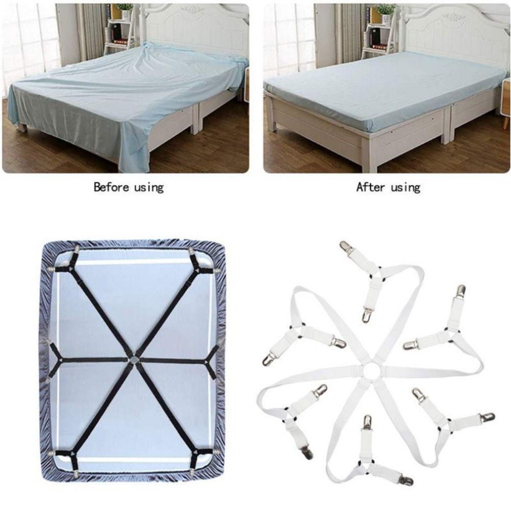 

12 Clips Bed Sheet Clips Adjustable Fixing Strap Grippers Durable Mattress Buckle Blankets Belt width 1.8cm білий