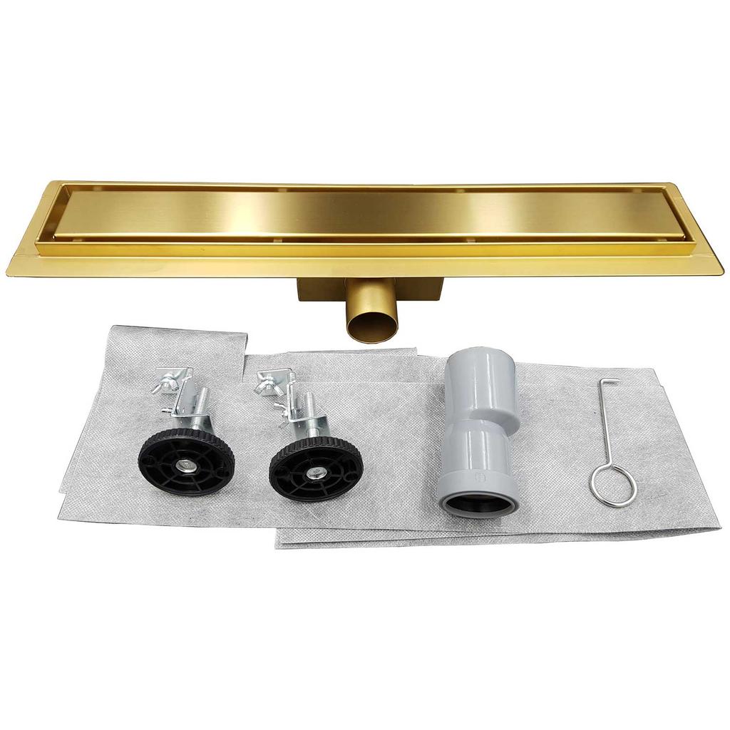 Stainless Steel Linear Floor Shower Drain, Gold, 60 Cm