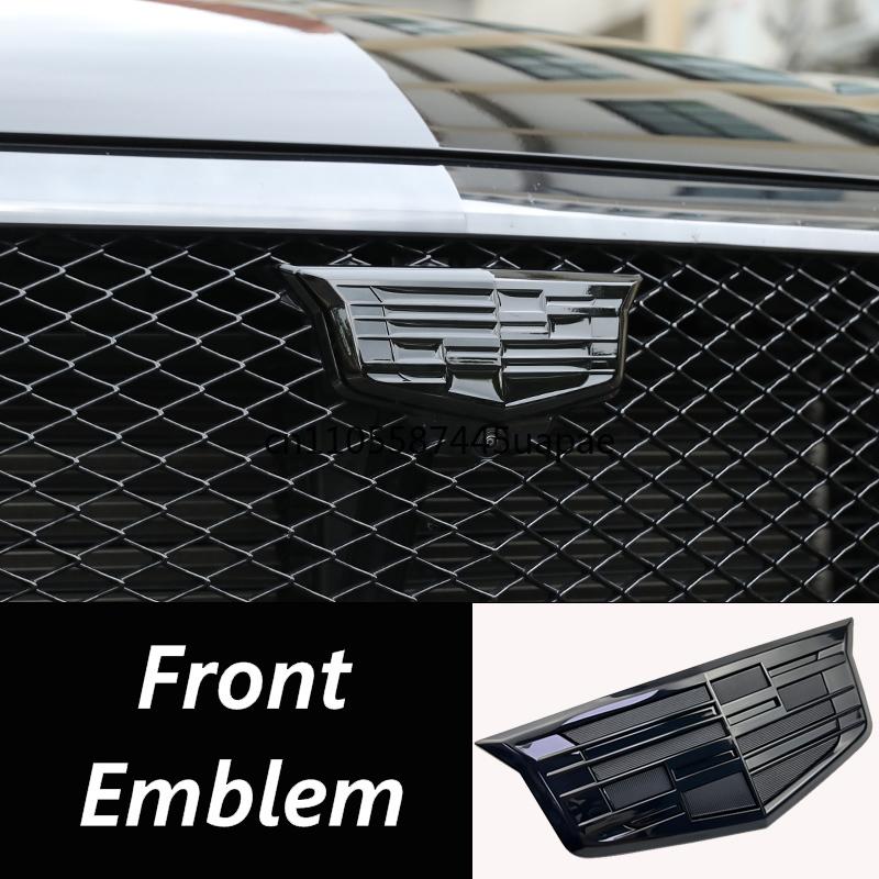 2 STUKS Nieuw Legering Auto Voorgrille Embleem Achterklep Badge Stickers Decals voor Cadillac XT5 2016-2025 Auto Modificatie Accessoires
