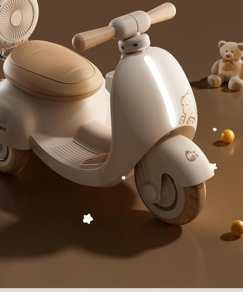Elektrisches Dreirad-Motorrad für Kinder mit Fernbedienung und Lichtern für Jungen & Mädchen - Mulan Auto