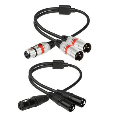 50CM Balanced Microphone Y Cable 3Pin Female To Double 3-Pin Male for Auditory Splitter and Mixers Connections