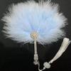 Colorful Craft Fan with Tassels Dance Hand Fan Portable Fairy Feather Fan