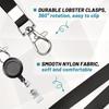Black Lanyard Work Card Holder Retractable Keychain Key Holder  Nurse Accessories