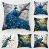 Retro peacock flower pattern throw pillow cover with short plush print living room sofa decoration cushion cover pillow covers