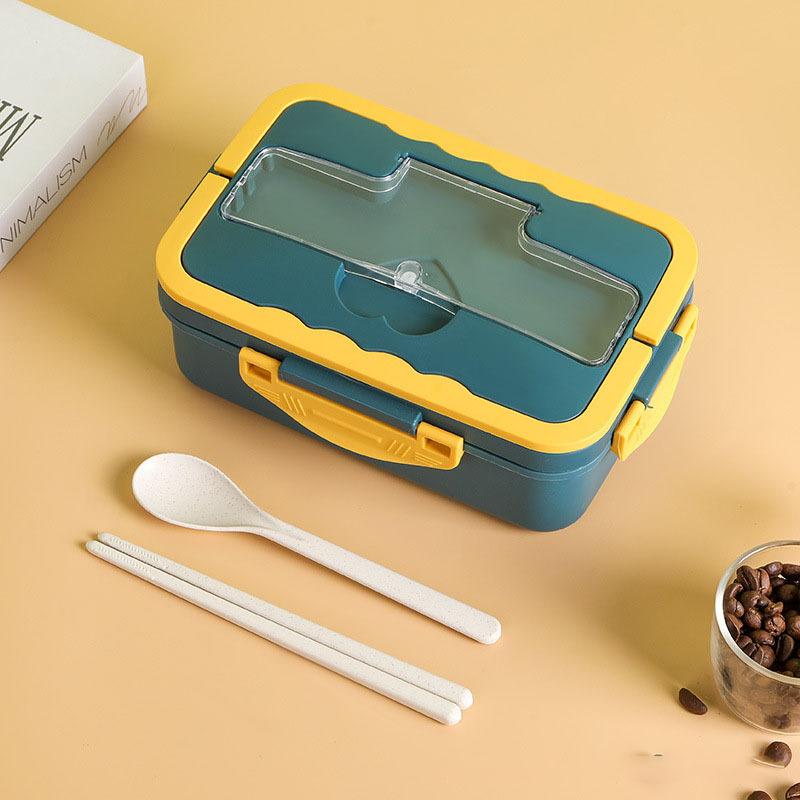 

Коробка для бенто из пшеничной соломы, портативная изолированная коробка для обеда с микроволновой печью, портативная герметичная студенческая коробка для фаст-фуда с крышкой