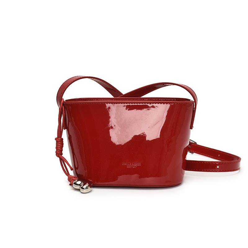 Premium Foreign Style Lychee Pattern Portable Bucket Bag Women'S Trend Versatile Shoulder Messenger Bag