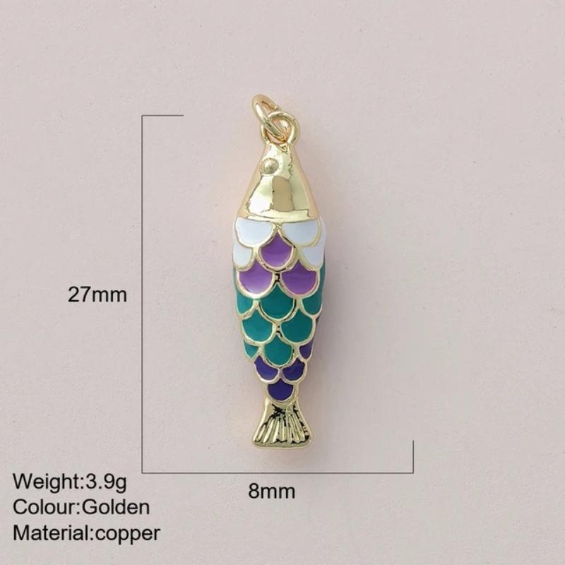 Eco-friendly Colored Enamel Fish DIY Charms Jewelry Making Accessories for Earrings Bracelet Necklace Craft
