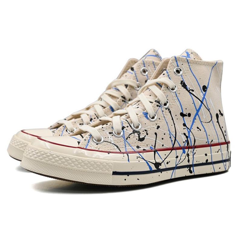 Converse 1970s Comfortable and Versatile High Top Canvas Shoes Unisex Splash White