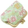 Senshishuin Nishijin Brocade Square Wallet with Gusset and Coin Purse Leaf Peony and Cherry Blossom 2.5-inch (Lined) (Young Design)