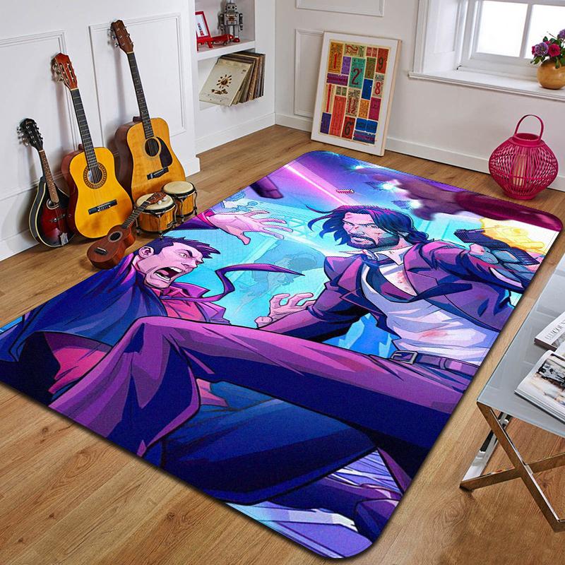 Tappeto stampato J-John Wick, tappetino da yoga alla moda, tappeto decorativo per camera da letto, soggiorno, bagno, tappetino decorativo per pavimento, regalo di compleanno
