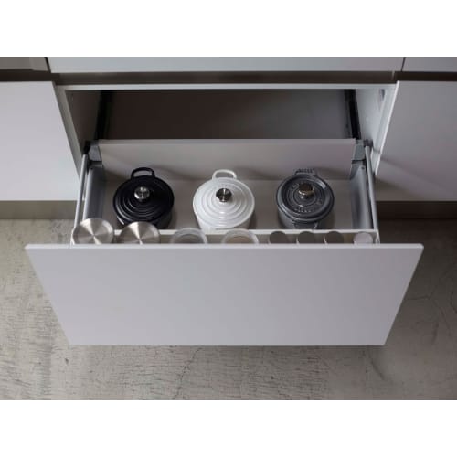 Yamazaki Tower Under-Sink Extendable Rack, Slim, White, Approx. W55.5-90 X D12.5 X H7.5cm, Kitchen Rack, Spice Rack, Under-Sink Storage, Product Numbe