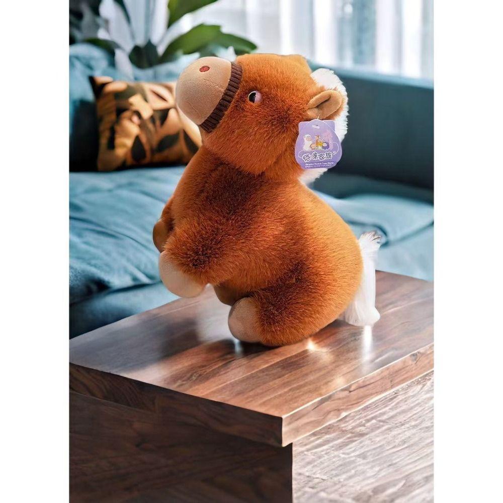 Simulation Design Horse Doll Soft Fluffy Pony Figure New Stuffed Animal  Mascot Doll