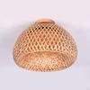 Bamboo Ceiling Light Rural Style Foyer Semi Lamp Pandent for Dining Room Bedroom