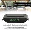 Vehicle Time & Temperature Display Noctilucence Solar Powered Dashboard Clock