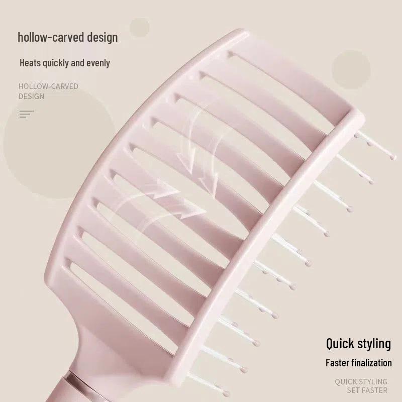 Yangzi Styling Fluffy Comb: Women's Portable Hairdressing Brush for Long Hair, Massage & Travel-Friendly, Curved & Vented Design.