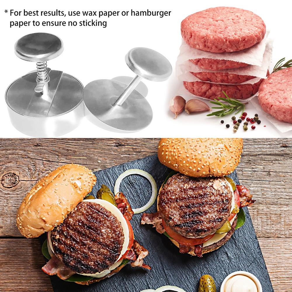Hamburgerpresse aus Edelstahl, antihaftbeschichtet, für Hamburger, Hackbraten, Reispresse, Schweinefleisch, Rindfleisch, Frikadellenform, verstellbare Küchenwerkzeuge