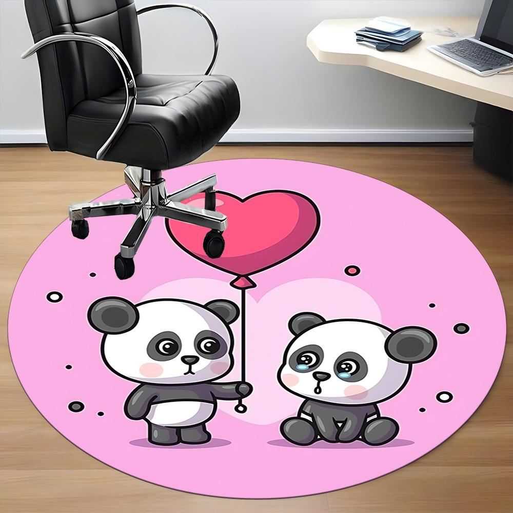 

1pc Panda Love Balloon Chair Carpet for Office, Non-slip, Soft and Durable Office Rug for Decoration, Perfect for Office yy260105018 80cm by 80cm