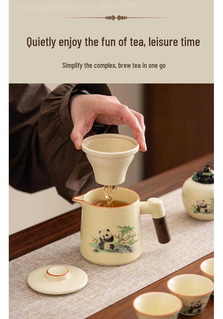 Portable Travel Tea Set: Quick-Brew Pot with Four Cups, New Style for Young People On the Go