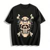 Thorn Skull Print Cool Trendy Casual Crewneck Long Sleeve T-Shirt Pure Cotton T-shirt