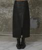 Er Er Vintage Wash Leather Long Skirt Black