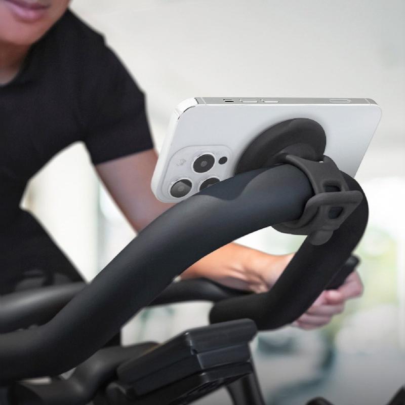 Magnetic Adjustable Fitness Phone Mount Anti-Slip Gym Holder for Workout Exercise Running Treadmill Compatible with All Smart Phones